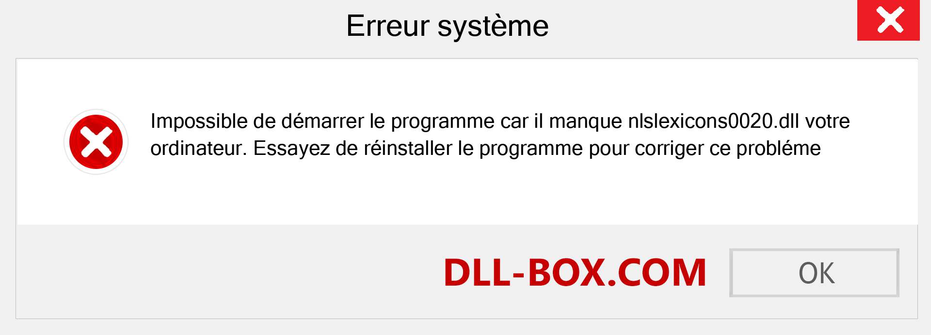 Le fichier nlslexicons0020.dll est manquant ?. Télécharger pour Windows 7, 8, 10 - Correction de l'erreur manquante nlslexicons0020 dll sur Windows, photos, images